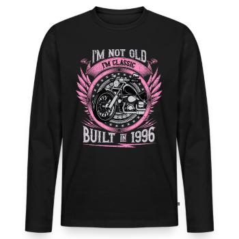 I'm Classic Built 1996 Motorcycle 27th Birthday - Männer Premium Bio Langarmshirt - Schwarz - Vorne - Nico (187cm)