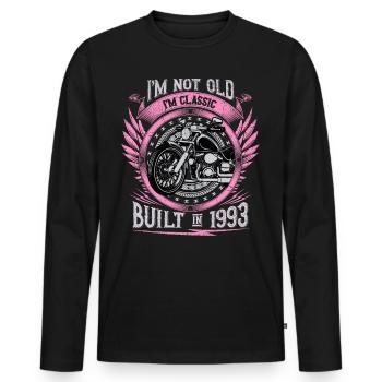 I'm Classic Built 1993 Motorcycle 30th Birthday - Männer Premium Bio Langarmshirt - Schwarz - Vorne - Nico (187cm)