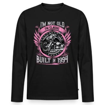 Je suis Classic Built 1994 Moto 29e anniversaire - T-shirt manches longues Premium bio Homme - noir - Devant - Nico (187cm)