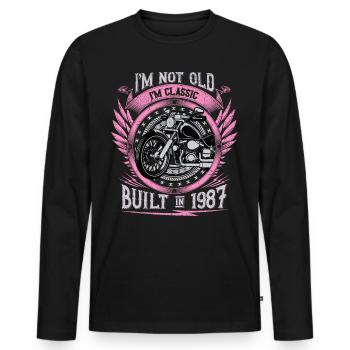 I'm Classic Built 1987 Motorcycle 36th Birthday - Männer Premium Bio Langarmshirt - Schwarz - Vorne - Nico (187cm)