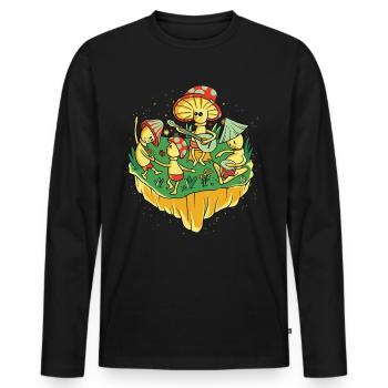 Hippie Mushrooms Shrooms Psychedelic Mushroomhead - Männer Premium Bio Langarmshirt - Schwarz - Vorne - Nico (187cm)