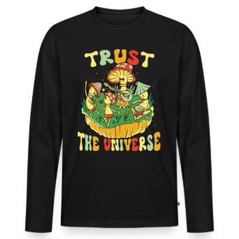 Hippie Mushroomhead Trust L’Univers - T-shirt manches longues Premium bio Homme - noir - Devant - Nico (187cm)