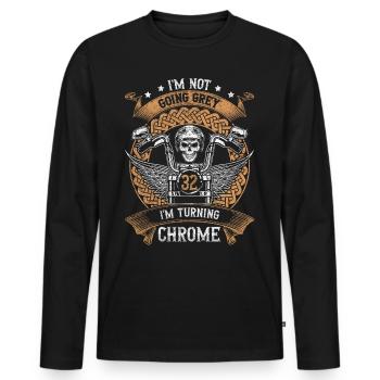 Im Not Going Grey Im Turning Chrome 32th Birthday - Männer Premium Bio Langarmshirt - Schwarz - Vorne - Nico (187cm)