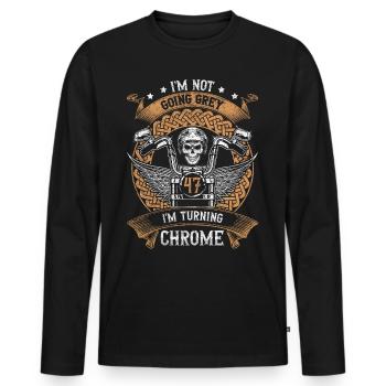 Im Not Going Grey Im Turning Chrome 47th Birthday - Men's Premium Organic Long Sleeve Shirt - black - Front - Nico (187cm)