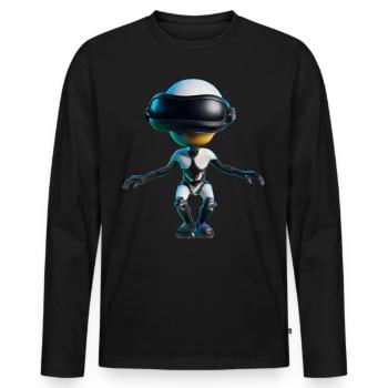 VR Alien - Men's Premium Organic Long Sleeve Shirt - black - Front - Nico (187cm)