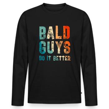 Being Bald Bald Guy With A Beard Bald Dad - Men's Premium Organic Long Sleeve Shirt - black - Front - Nico (187cm)