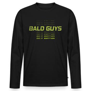 Being Bald Bald Guy With A Beard Bald Dad - Men's Premium Organic Long Sleeve Shirt - black - Front - Nico (187cm)