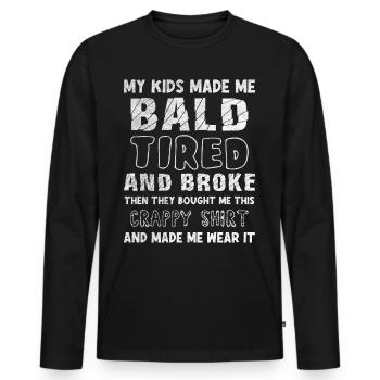 Being Bald Bald Guy With A Beard Bald Dad - Men's Premium Organic Long Sleeve Shirt - black - Front - Nico (187cm)