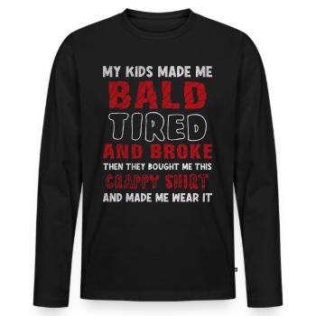 Being Bald Bald Guy With A Beard Bald Dad - Men's Premium Organic Long Sleeve Shirt - black - Front - Nico (187cm)