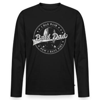 Being Bald Bald Guy With A Beard Bald Dad - Men's Premium Organic Long Sleeve Shirt - black - Front - Nico (187cm)