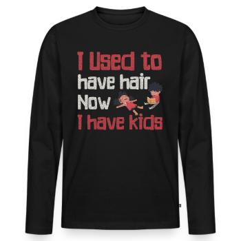 Being Bald Bald Guy With A Beard Bald Dad - Men's Premium Organic Long Sleeve Shirt - black - Front - Nico (187cm)