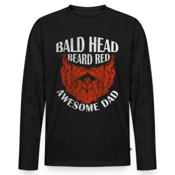 Being Bald Bald Guy With A Beard Bald Dad - Men's Premium Organic Long Sleeve Shirt - black - Front - Nico (187cm)
