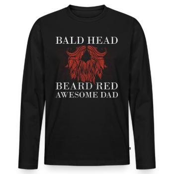 Being Bald Bald Guy With A Beard Bald Dad - Men's Premium Organic Long Sleeve Shirt - black - Front - Nico (187cm)