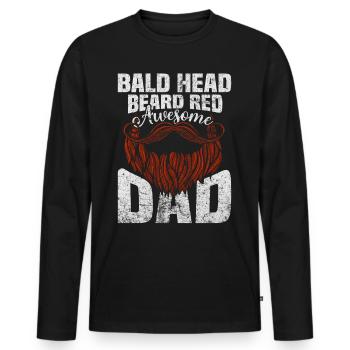 Being Bald Bald Guy With A Beard Bald Dad - Men's Premium Organic Long Sleeve Shirt - black - Front - Nico (187cm)