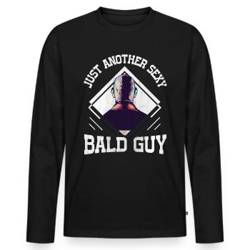 Being Bald Bald Guy With A Beard Bald Dad - Men's Premium Organic Long Sleeve Shirt - black - Front - Nico (187cm)
