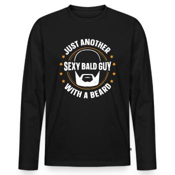 Being Bald Bald Guy With A Beard Bald Dad - Men's Premium Organic Long Sleeve Shirt - black - Front - Nico (187cm)