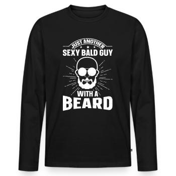 Being Bald Bald Guy With A Beard Bald Dad - Men's Premium Organic Long Sleeve Shirt - black - Front - Nico (187cm)