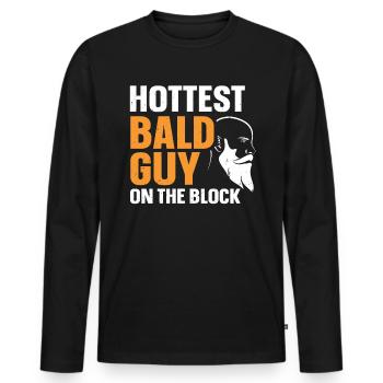 Being Bald Bald Guy With A Beard Bald Dad - Men's Premium Organic Long Sleeve Shirt - black - Front - Nico (187cm)