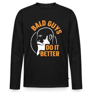 Being Bald Bald Guy With A Beard Bald Dad - Men's Premium Organic Long Sleeve Shirt - black - Front - Nico (187cm)