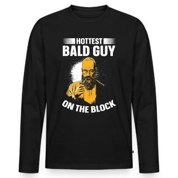 Being Bald Bald Guy With A Beard Bald Dad - Men's Premium Organic Long Sleeve Shirt - black - Front - Nico (187cm)