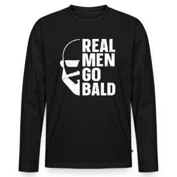 Being Bald Bald Guy With A Beard Bald Dad - Men's Premium Organic Long Sleeve Shirt - black - Front - Nico (187cm)
