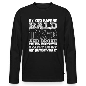 Being Bald Bald Guy With A Beard Bald Dad - Men's Premium Organic Long Sleeve Shirt - black - Front - Nico (187cm)