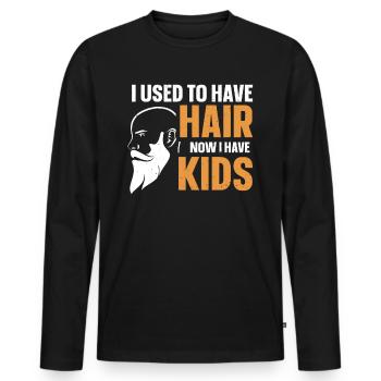 Being Bald Bald Guy With A Beard Bald Dad - Men's Premium Organic Long Sleeve Shirt - black - Front - Nico (187cm)