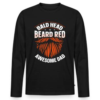 Being Bald Bald Guy With A Beard Bald Dad - Men's Premium Organic Long Sleeve Shirt - black - Front - Nico (187cm)