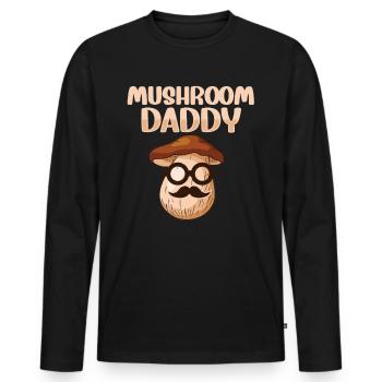 Mushroom Daddy Foraging Mushroom Hunting - Men's Premium Organic Long Sleeve Shirt - black - Front - Nico (187cm)