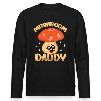 Mushroom Daddy Foraging Mushroom Hunting - Men's Premium Organic Long Sleeve Shirt - black - Front - Nico (187cm)