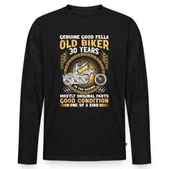 Biker Legend Since 1993 Motorcycle 30th Birthday - Men's Premium Organic Long Sleeve Shirt - black - Front - Nico (187cm)