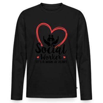 Social Worker Its A Work of Heart Social Worker - Männer Premium Bio Langarmshirt - Schwarz - Vorne - Nico (187cm)