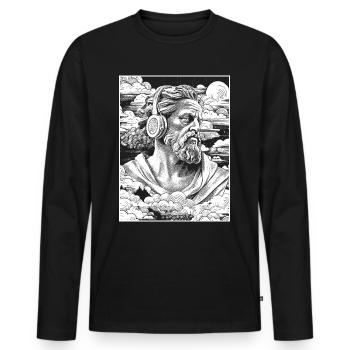 Zeus dans le flux hip-hop : des battements tonitruants sur la poitrine ! - T-shirt manches longues Premium bio Homme - noir - Devant - Nico (187cm)