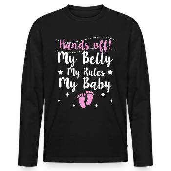 We Are Going To Have A Baby Announcement - Men's Premium Organic Long Sleeve Shirt - black - Front - Nico (187cm)