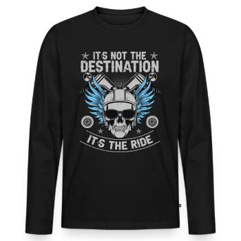 It's Not The Destination It's The Ride Biker - Männer Premium Bio Langarmshirt - Schwarz - Vorne - Nico (187cm)