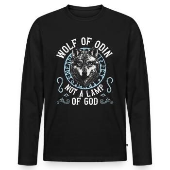Wolf Of Odin Not A Lamp Of God Viking - Männer Premium Bio Langarmshirt - Schwarz - Vorne - Nico (187cm)