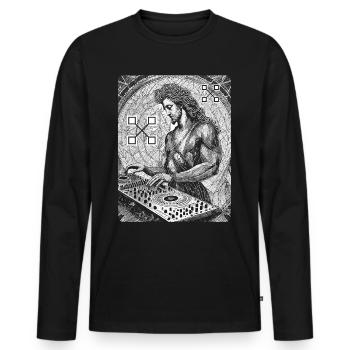 Chemise de fête. Inspiré par les maîtres anciens. - T-shirt manches longues Premium bio Homme - noir - Devant - Nico (187cm)
