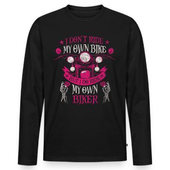 Je ne fais pas mon propre vélo, mais je conduis mon propre motard - T-shirt manches longues Premium bio Homme - noir - Devant - Nico (187cm)