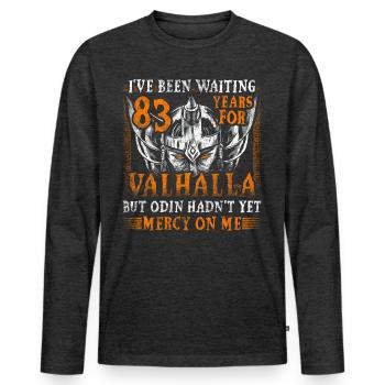 Waiting 83 Years for Valhalla 83rd Birthday - Men's Premium Organic Long Sleeve Shirt - heather anthracite - Front - Nico (187cm)