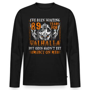 89 ans d’attente pour le 89e anniversaire du Valhalla - T-shirt manches longues Premium bio Homme - noir - Devant - Nico (187cm)