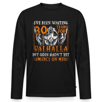 30 ans d’attente pour le 30e anniversaire du Valhalla - T-shirt manches longues Premium bio Homme - noir - Devant - Nico (187cm)