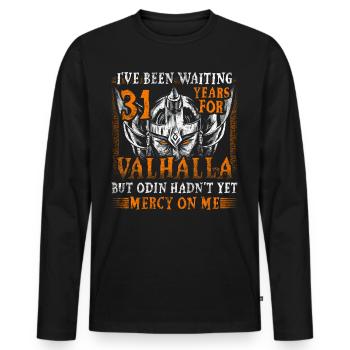 Waiting 31 Years for Valhalla 31st Birthday - Men's Premium Organic Long Sleeve Shirt - black - Front - Nico (187cm)