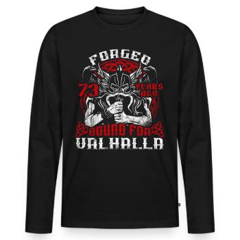 Forged 00 Years Ago For Valhalla 00. Geburtstag - Männer Premium Bio Langarmshirt - Schwarz - Vorne - Nico (187cm)