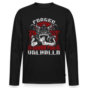 Forged 00 Years Ago For Valhalla 00. Geburtstag - Männer Premium Bio Langarmshirt - Schwarz - Vorne - Nico (187cm)