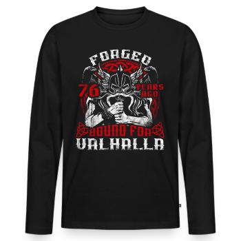 Forged 00 Years Ago For Valhalla 00. Geburtstag - Männer Premium Bio Langarmshirt - Schwarz - Vorne - Nico (187cm)