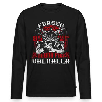 Forged 00 Years Ago For Valhalla 00. Geburtstag - Männer Premium Bio Langarmshirt - Schwarz - Vorne - Nico (187cm)