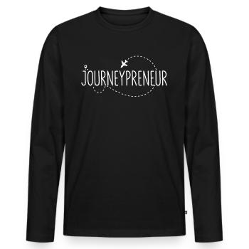 Journey Preneur Reisebüro - Männer Premium Bio Langarmshirt - Schwarz - Vorne - Nico (187cm)