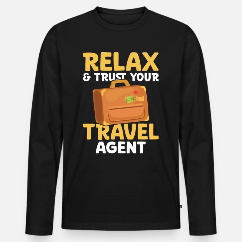 Relax & Trust Your Reisebüro - Männer Premium Bio Langarmshirt - Schwarz