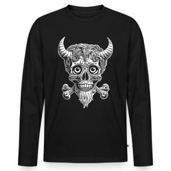 Des ambiances comiques Rebell Skull pour les vrais fans de rockabilly - T-shirt manches longues Premium bio Homme - noir - Devant - Nico (187cm)