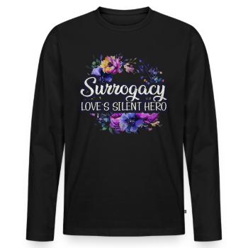 Surrogacy - Love's Silent Hero - Leihmutter - Männer Premium Bio Langarmshirt - Schwarz - Vorne - Nico (187cm)